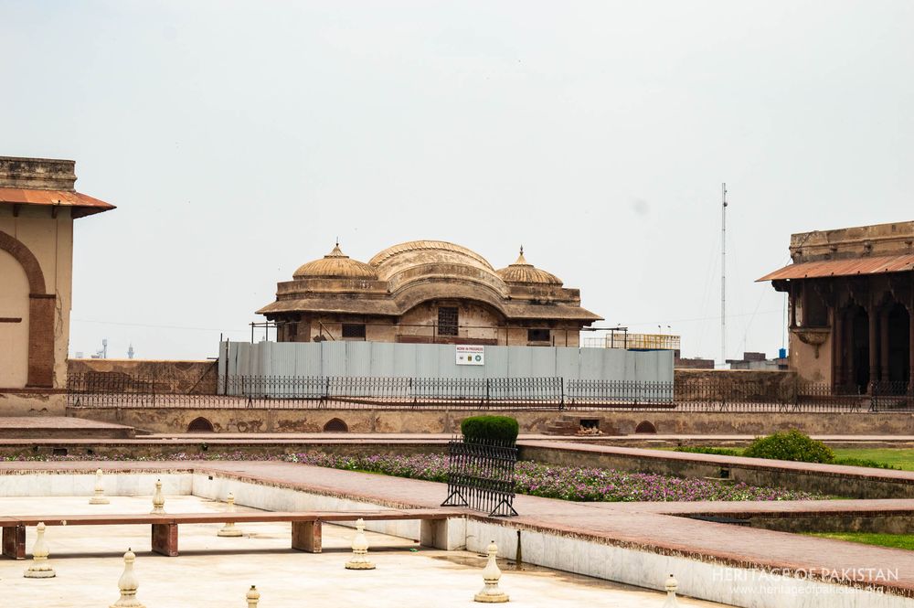 Central pavilion viewed across the manicured Charbagh-style garden.